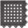 Notrax Interlocking Drainage Mat Tile, 12 In W x 12 In L, 1 In Thick 620STL12BL