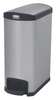 Rubbermaid Commercial 13 gal Rectangular Trash Can, Silver/Black, 11 1/2 in Dia, Step-On, Stainless Steel 1901993