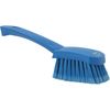 Vikan 3 in W Scrub Brush, Soft, 5 57/64 in L Handle, 4 1/2 in L Brush, Blue, Plastic, 10 in L Overall 41943