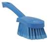 Vikan 3 in W Scrub Brush, Soft, 5 57/64 in L Handle, 4 1/2 in L Brush, Blue, Plastic, 10 in L Overall 41943