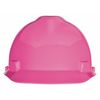 Msa Safety V-Gard Front Brim Hard Hat, Cap Style, Type 1, Class E, Staz-On Pinlock Suspension, Hot Pink 10155231