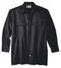 Dickies Long Sleeve Work Shirt, Twill, Black, XLT 5574BK TL XL