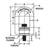 Adb Hoist Rings Hoist Rng, Bolt-On, 5/16-18in, 7 ft.-lb, 1in 33212