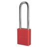 American Lock Anodized Aluminum Safety Padlock, Keyed Different, 1-1/2 in Wide with 3 in Tall Shackle, Red A1107RED