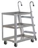 Zoro Select Aluminum Stock Picking Ladder Cart 1000 lb. Capacity, 40"L x 21-7/8"W x 50-3/16"H SPA3-2236