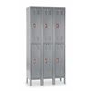 Hallowell Wardrobe Locker, 36 in W, 12 in D, 78 in H, (2) Tier, (3) Wide, Dark Gray U3228-2HG