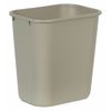 Rubbermaid Commercial Rectangular Wastebasket, 7 gal, LLDPE, Open Top, Plastic, Beige FG295600BEIG