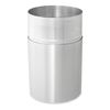 Rubbermaid Commercial 35 gal Round Trash Can, Satin Aluminum, 18 in Dia, Open Top, Aluminum FGAOT35SA