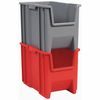 Akro-Mils 75 lb Hang & Stack Storage Bin, Plastic, 10 7/8 in W, 12 1/2 in H, Red, 17 1/2 in L 13014RED