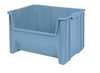 Akro-Mils 75 lb Hang & Stack Storage Bin, Plastic, 19 7/8 in W, 12 1/2 in H, 15 1/4 in L, Gray 13017GREY