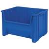 Akro-Mils 75 lb Hang & Stack Storage Bin, Plastic, 16 1/2 in W, 12 1/2 in H, Blue, 17 1/2 in L 13018BLUE