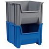 Akro-Mils 75 lb Hang & Stack Storage Bin, Plastic, 16 1/2 in W, 12 1/2 in H, Gray, 17 1/2 in L 13018GREY