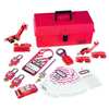 Master Lock Portable Lockout Kit, Electrical Focus Assortment, 3 Thermoplastic Keyed-Alike Padlocks, Red 1457E410KA