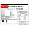 Dayton Auger Drive Motor, Capacitor-Start, 1 HP, 115/230V AC, 1,725 Nameplate RPM, 56Y Frame 4K997