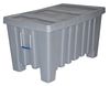 Myton Industries Gray Ribbed Wall Container, Plastic, 8.7 cu ft Volume Capacity 4LMD2