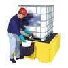 Ultratech IBC Still Containment Unit, for (1) IBC, 62 in L x 62 in W x 28 in H, 8500 lb Load Capacity, Yellow 1157