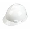 Msa Safety V-Gard Front Brim Hard Hat, Slotted, Cap Style, Type 1, Class E, Staz-On Pinlock Suspension, White 463942