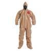 Dupont Coveralls, 2XL, 6 PK, Tan, Tychem(R) 5000, Zipper C3122TTN2X000600