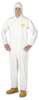 Dupont Collared Disposable Coveralls, 25 PK, White, Microporous Film Laminate, Zipper NG127SWHSM0025NP