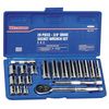 Westward 3/8 in Drive Socket Wrench Set SAE 20 Pieces 3/8 in to 7/8 in , Chrome 4PL98