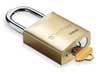 Master Lock Padlock, Keyed Alike, Standard Shackle, Rectangular Brass Body, Boron Shackle, 25/32 in W 6830NKA