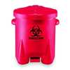 Eagle Mfg Biohazard Step On Waste Can, 6 Gallon Capacity, Polyethylene, Red, 13 1/2 in Width x 16 in Height 943BIO
