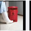Eagle Mfg Biohazard Step On Waste Can, 6 Gallon Capacity, Polyethylene, Red, 13 1/2 in Width x 16 in Height 943BIO