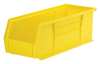 Akro-Mils 50 lb Hang & Stack Storage Bin, Plastic, 5 1/2 in W, 5 in H, Yellow, 14 3/4 in L 30234YELLO