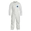 Dupont Tyvek 400 Collared Disposable Coveralls, Large, Open Wrists and Ankles, Serged Seam, White, 6 Pack TY120SWHLG0006G1