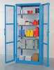 Denios Enclosed Containment Shelves, 38 in W, 28 in D, 87 in H, (1) Wide, (4) Tier, Blue K32-3517