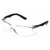 Condor Safety Glasses, Anti-Scratch, Frameless, Wraparound, Soft End Tip, Black Arm, Clear Lens 4VCK2