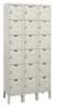 Hallowell Box Locker, 36 in W, 15 in D, 78 in H, (3) Wide, (18) Openings, Tan U3258-6G-PT