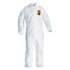 Kleenguard Coveralls, 24 PK, White, SMMMS, Zipper 49102