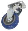 Zoro Select Swivel NSF-Listed Plate Caster, Poly, 4 in., 250 lb. 1G096