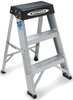 Werner 2-Step Aluminum Step Stool with 300 lb. Load Capacity in Silver/Black 150B