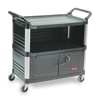 Rubbermaid Commercial Enclosed Service Cart, High Density Polypropylene, 2 Shelves, 300 lb FG409500BLA