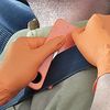 Ansell High Visibility Exam Gloves, Nitrile, Powder Free Orange, 2XL, 100 PK N485