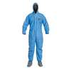 Dupont Hooded Disposable Coverall, L, 25 PK, Blue, SMS, Zipper PB122SBULG002500