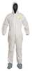 Dupont Hooded Disposable Coverall, 25 PK, White, SMS, Zipper PB122SWH4X002500
