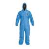 Dupont Hooded Disposable Coverall, L, 25 PK, Blue, SMS, Zipper PB127SBULG002500