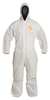 Dupont Hooded Disposable Coverall, XL, 25 PK, White, SMS, Zipper PB127SWHXL002500