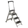 Louisville 4 Steps, Aluminum Step Stool, 300 lb. Load Capacity, Silver L-2011-04