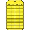 Zoro Select Inspection Record Tag, Black/Yellow, PK25 41CN15