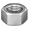 Zoro Select Hex Nut, #12-24, Steel, Not Graded, Zinc Plated, 5/32 in Ht, 100 PK HMSNI2-120-100P1