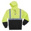 Glowear By Ergodyne Sweatshirt, Lime, Class 2, Black Front, 4XL 8293