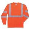Glowear By Ergodyne Long Sleeve T-Shirt, Orange, Class 3, M 8391