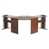 Flash Furniture Multi Functional Desk, 61-3/4" D, 95" W, 34" H, Teakwood, Metal, Table Top: Glass NAN-WK-105-GG