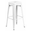Flash Furniture 30" High No Back White Metal Barstool Square Seat CH-31320-30-WH-GG