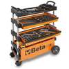 Beta C27S Tool Trolley, 3 Drawer, Orange, Sheet Metal, 30 in W x 15-1/2 in D x 39 in H C27 S