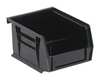 Quantum Storage Systems 8 lb Hang & Stack Storage Bin, Copolymer Polypropylene, 4 1/8 in W, 3 in H, Black, 5 in L QUS200CO